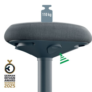 SGABELLO ACTIVE COMFORT IN PIEDI GRIGIO SCURO LEITZ COD. 65450089