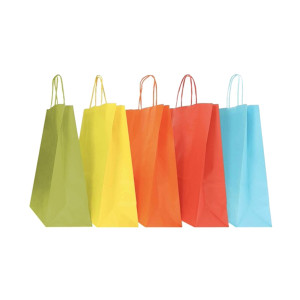 BLISTER 25 SHOPPER CARTA KRAFT 18X8X24CM TWISTED COL.ASS.PRI/EST MAINETTI BAGS COD. 082733