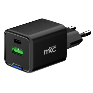CARICATORE USB 35W 1 USB-C+ 1 USB-A NERO-MKC COD. 491929602