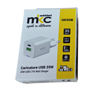 CARICATORE USB 35W 1 USB-C+ 1 USB-A BIANCO-MKC COD. 491929603