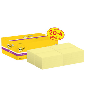 CF20+4PZ BLOCCO 90FG.POST-ITÂ® SUPER STICKY 76X127MM655-SSCY-VP24 GIALLO CANARY COD. 7100236612