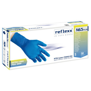 CONF 50 GUANTI IN NITRILE N65 PLUS S/POLVERE TAGLIA S BLU REFLEXX (DELIST COD. N65P/S