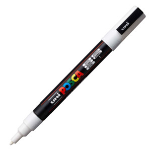 MARCATORE UNI POSCA PC3M P.FINE 0,9-1,3MM BIANCO UNI MITSUBISHI COD. M PC3M BI