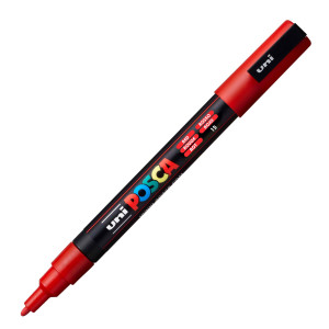 MARCATORE UNI POSCA PC3M P.FINE 0,9-1,3MM ROSSO UNI MITSUBISHI COD. M PC3M R