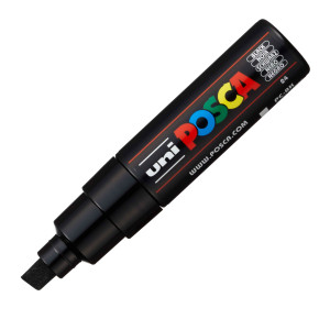 MARCATORE UNI POSCA PC8K P.SCALPELLO 8MM NERO UNI MITSUBISHI COD. M PC8K N