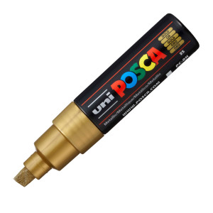 MARCATORE UNI POSCA PC8K P.SCALPELLO 8MM ORO UNI MITSUBISHI COD. M PC8K ORO