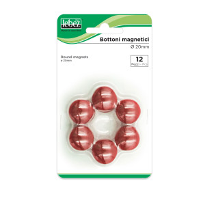 BLISTER 12 MAGNETI MR-20 ROSSO DIAM.20MM COD. MR-20-R