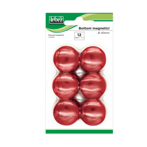 BLISTER 12 MAGNETI MR-40 ROSSO DIAM.40MM COD. MR-40-R