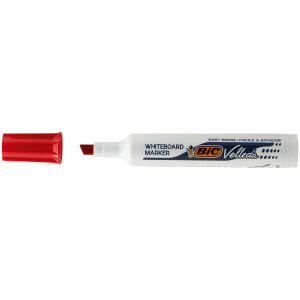 PENNARELLO VELLEDA 1791 PUNTA SCALPELLO WHITEBOARD ROSSO BICÂ® COD. 9431981 CONFEZIONE DA 12