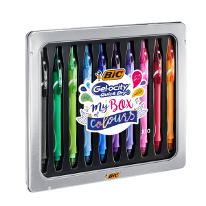 ASTUCCIO 10PZ PENNA GEL GELOSITY QUICK DRY IN COLORI ASSORTITI BIC COD. 972040