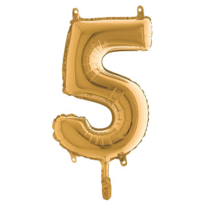 PALLONCINO IN MYLAR H.36CM NUMERO ''5'' ORO BIG PARTY COD. 42705