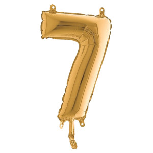 PALLONCINO IN MYLAR H.36CM NUMERO ''7'' ORO BIG PARTY COD. 42707