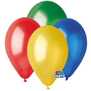 BUSTA 12 PALLONCINI IN LATTICE D26CM METAL COLORI ASSORTITI BIG PARTY COD. 71129