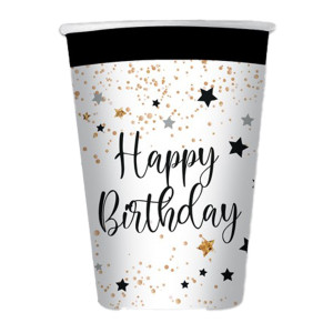 8 BICCHIERI IN CARTA CC.200 HAPPY BIRTHDAY BIG PARTY COD. 74546