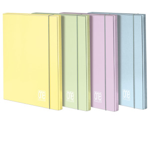 CARTELLA 3 LEMBI C/ELAST. DORSO 12MM COLORI ASSORTITI PASTEL ONE COLOR BLASETTI COD. 7190 CONFEZIONE DA 6