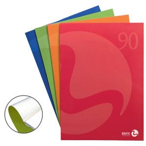 BLOCCO NOTES COLLATO LATO CORTO A4 90GR 80FG 10MM COPERTINA 250GR BM COD. 0100200 CONFEZIONE DA 5