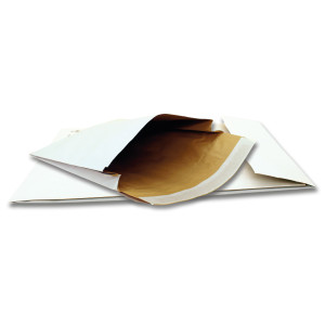 100 SACCHETTI BIANCHI A TRE STRATI CON SOFFIETTO SOFT PACK B4 25X35,3X5CM COD. 14023