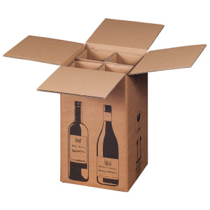 10 SCATOLE PER QUATTRO BOTTIGLIE WINE PACK 21,2X20,4X36,8 CM COD. 222103210
