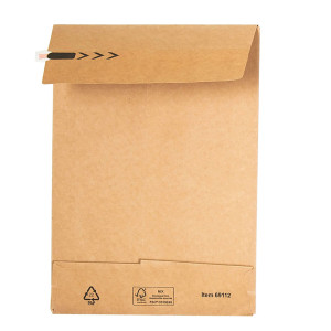 250 SACCHETTI A FONDO QUADRO E-GREEN CARTA KRAFT AVANA C5 16,2X22,9X4+10CM COD. 69112