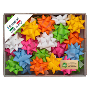 100 STELLE NASTRO SIMILPAPER 10MMXD5CM COLORI ASSORTITI PRIMAVERA BRIZZOLARI COD. 00221399