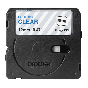 NASTRO BTAG133  DA 12MM BLU SU TRASPARENTE - LUNGHEZZA 4 M COD. BTAG133