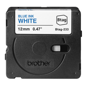 BROTHER NASTRO BTAG233  DA 12MM BLU SU BIANCO - LUNGHEZZA 4 M COD. BTAG233