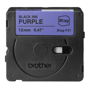 BROTHER NASTRO BTAGF31  DA 12MM NERO SU VIOLA - LUNGHEZZA 4 M COD. BTAGF31
