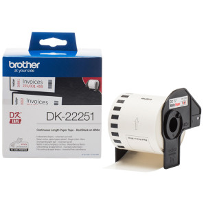 NASTRO ADES IN CARTA STAMPA A DUE COLORI NEROROSSO/BIANCO 62MM - 15.26 METRI LU COD. DK22251