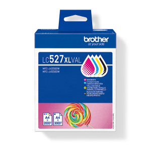 BROTHER KIT DA 4 CARTUCCE BK/C/M/Y -NERO 3.000 PAG -C/M/8Y 2.000 PAG COD. LC527XLVAL