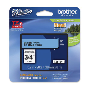NASTRO BROTHER TZ-E541 18MMX8MT NERO/BLU COD. TZ-E541