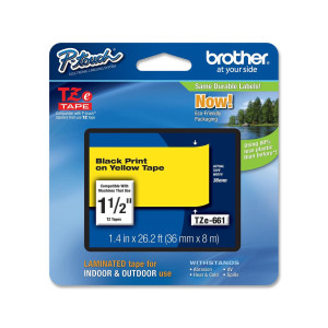 NASTRO BROTHER TZ-E661 36MMX8MT NERO/GIALLO COD. TZ-E661