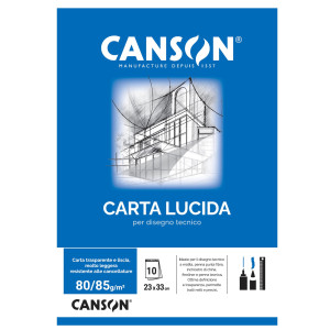BLOCCO CARTA LUCIDA MANUALE 230X330MM 10FG 80GR CANSON COD. C200005826 CONFEZIONE DA 25