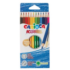 ASTUCCIO 12 MATITE ACQUERELLABILI COLORI ASSORTITI CARIOCA COD. 42857