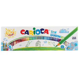 SCATOLA 50 PASTELLI TITA RAINBOW COLORI ASSORTITI CARIOCA COD. 42990