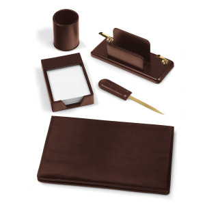 SERVIZIO SCRITTOIO ART.119 MARRONE IN SIMILPELLE (5 COMPONENTI CITY TIME COD. 119-M