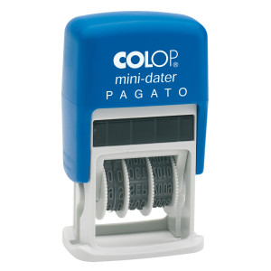 TIMBRO MINI S160/L1 DATARIO + PAGATO 4MM AUTOINCHIOSTRANTE COLOP COD. S160/L1