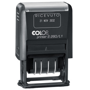 TIMBRO S260/L1 DATARIO + RICEVUTO 4MM AUTOINCHIOSTRANTE COLOP COD. S260L1.BLS