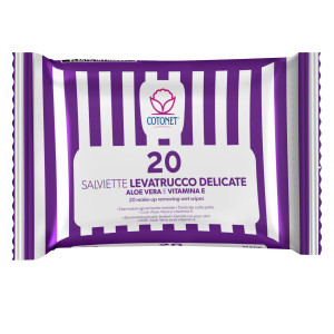BUSTA DA 20 SALVIETTE STRUCCANTI DELICATE COTONET (DELIST COD. 3312CT01