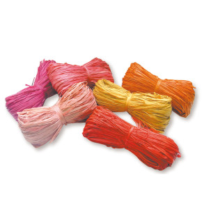 CONFEZIONE 10 PEZZI RAFIA COLORI ASSORTITI DECO COD. 04775