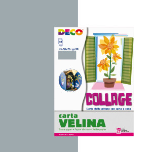 BUSTA DI CARTA VELINA 24FG 50X76CM ARGENTO DECO COD. 05323