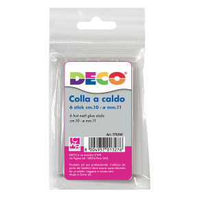 6 STICK COLLE PER PISTOLA GRANDE TY102M DIAM. 11MM - LUNGH. 10CM DECO COD. T705W