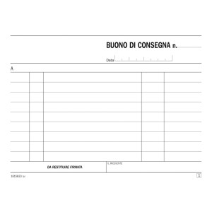 BLOCCO BUONI DI CONSEGNA 33/33/33COPIE AUTOR. 11,5X16,5CM DU161583300 COD. DU161583300 CONFEZIONE DA 5