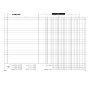 BLOCCO PRIMA NOTA CASSA/IVA C/CONTO DARE-AVERE 50/50COPIE AUTOR. DU16832C000 COD. DU16832C000