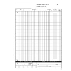 REGISTRO CORRISPETTIVI MENSILI 24X2 AUTORICALCANTE DU168524C00 COD. DU168524C00 CONFEZIONE DA 5