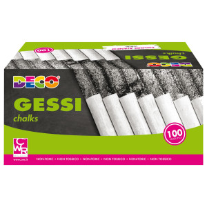 SCATOLA 100 GESSETTI TONDI 10X81MM BIANCHI DECO COD. MY/W100
