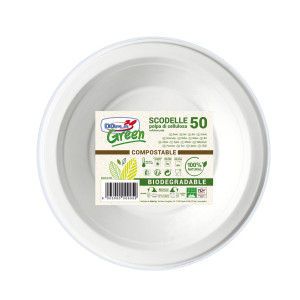 50 SCODELLE IN POLPA 450ML BIODEGRADABILI DOPLA GREEN ART. 07762 COD. 07762