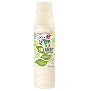 50 BICCHIERI 200ML BIO MATER-BI DOPLA GREEN ART. 48026 COD. 48026