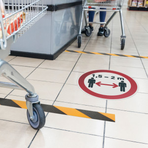 PITTOGRAMMA DA PAVIMENTO RIMOVIBILE ''MANTENERE LA DISTANZA DI SICUREZZA'' COD. 1041-03