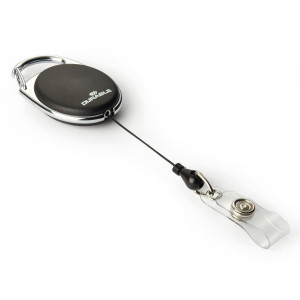 10 CHIOCCIOLE YO-YO STYLE NERO CON FILO RETRATTILE X PORTABADGE DURABLE COD. 8324-01