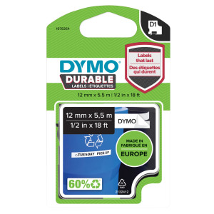 NASTRO DYMO TIPO D1 DURABLE (12MMX5.5MT NERO/BIANCO 1978364 COD. 1978364